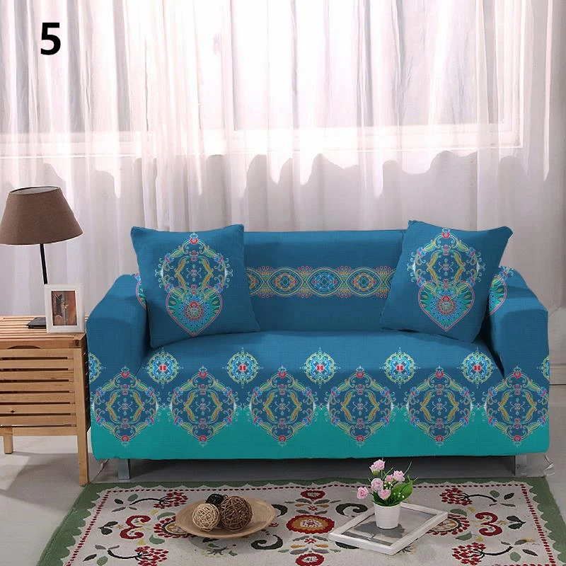 Геометрический принт эластичный стрейч все включено полиэфирный чехол для дивана моющийся Универсальный мебельный чехол для гостиной