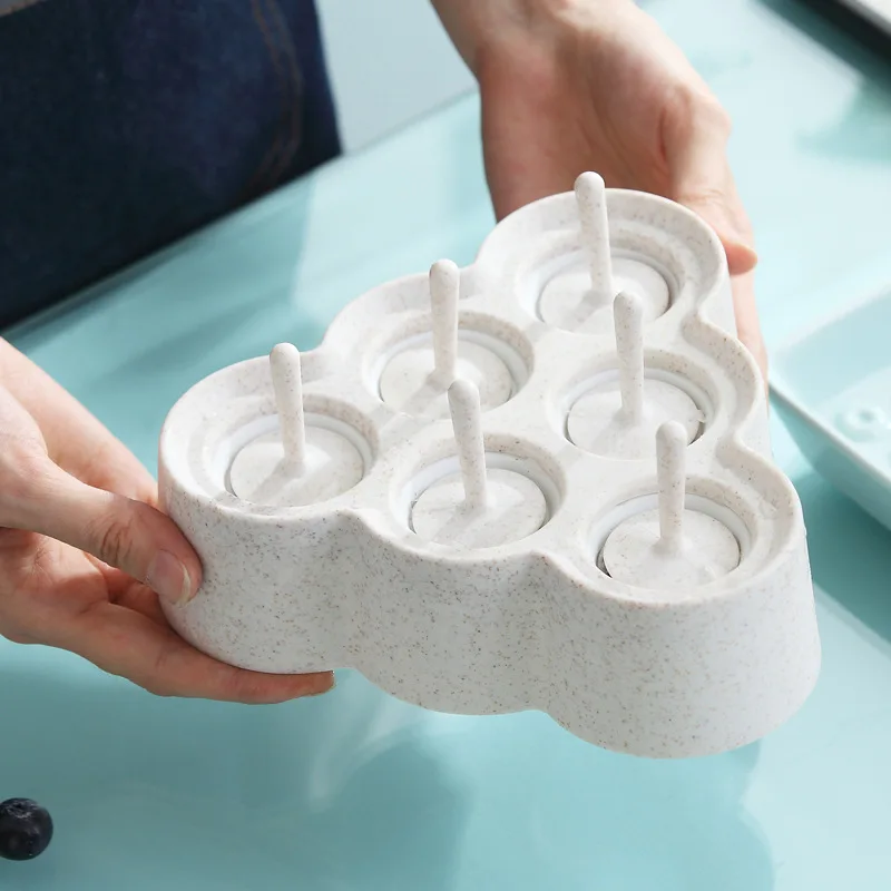 6 отверстий милый мультфильм Мороженое Форма Квадратный силиконовый пластиковый узор лоток для льда ванны эскимо Производитель Кухня DIY Инструменты
