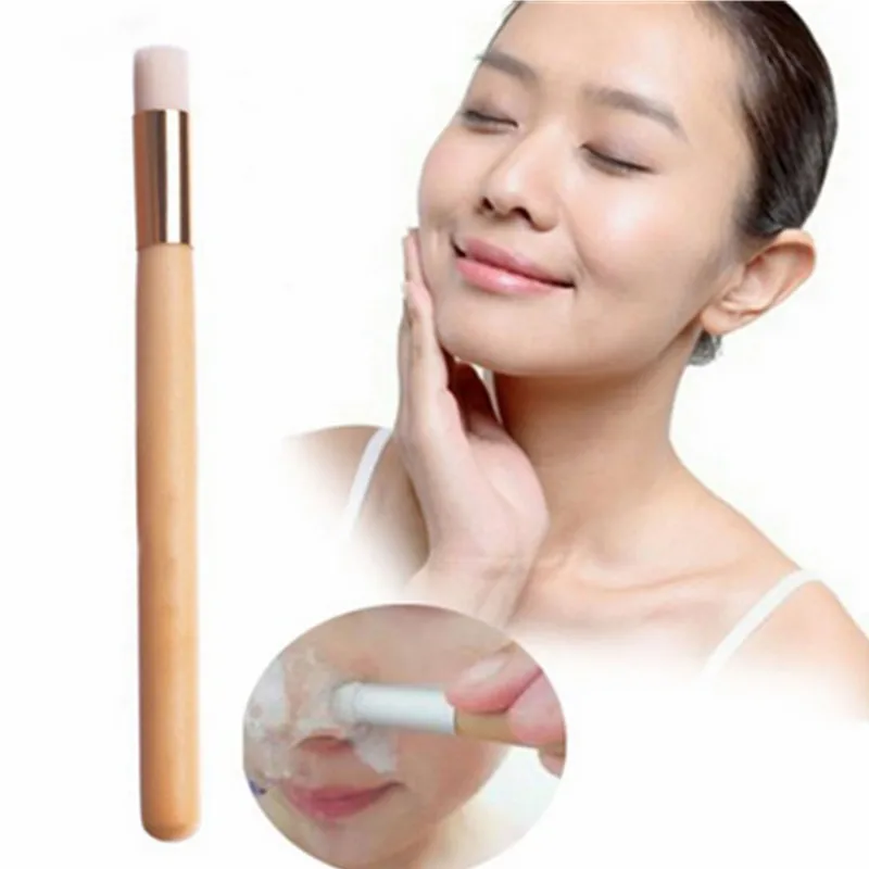 1 pcs Blackhead Cleaner Face Washing Scrub Facial Cleansing Wood Gold Handle Brush Facial