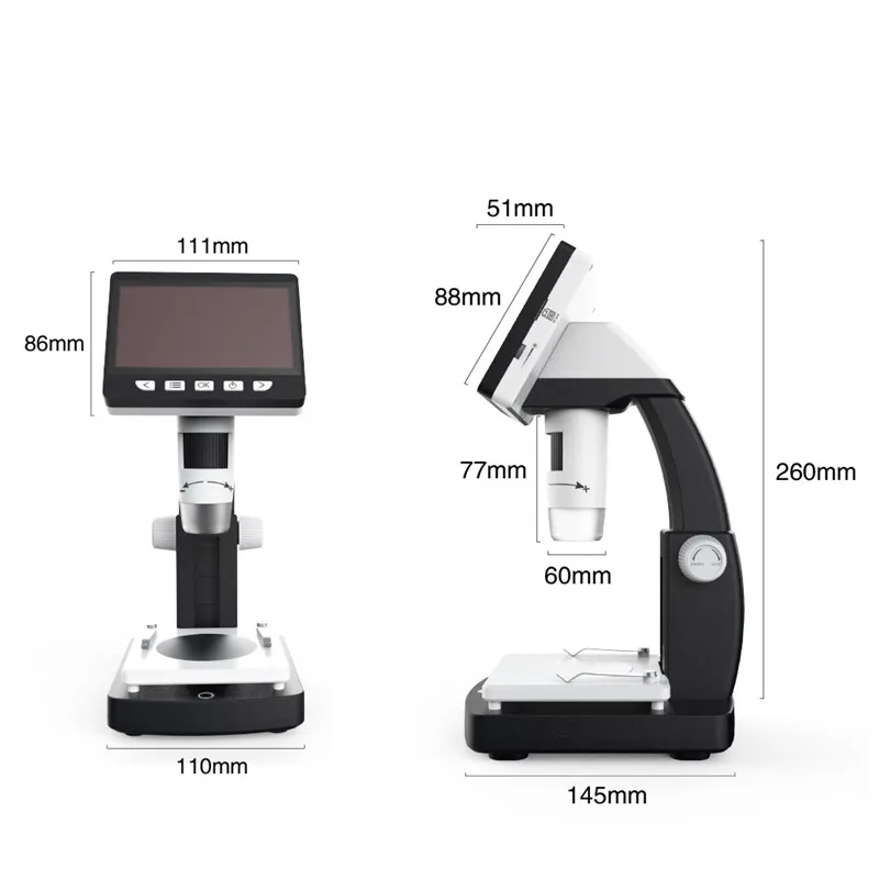  MUSTOOL 1000X Digital Microscope 4.3 inches HD 1080P Portable Desktop LCD Digital Microscope Adjust