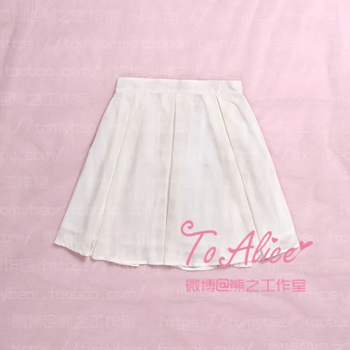 

"Clump of Brambles" Series Kawaii Girls White Double Layers Simple Style Skirt Plaid Checks Semi-transparent Voile Outer Skirt