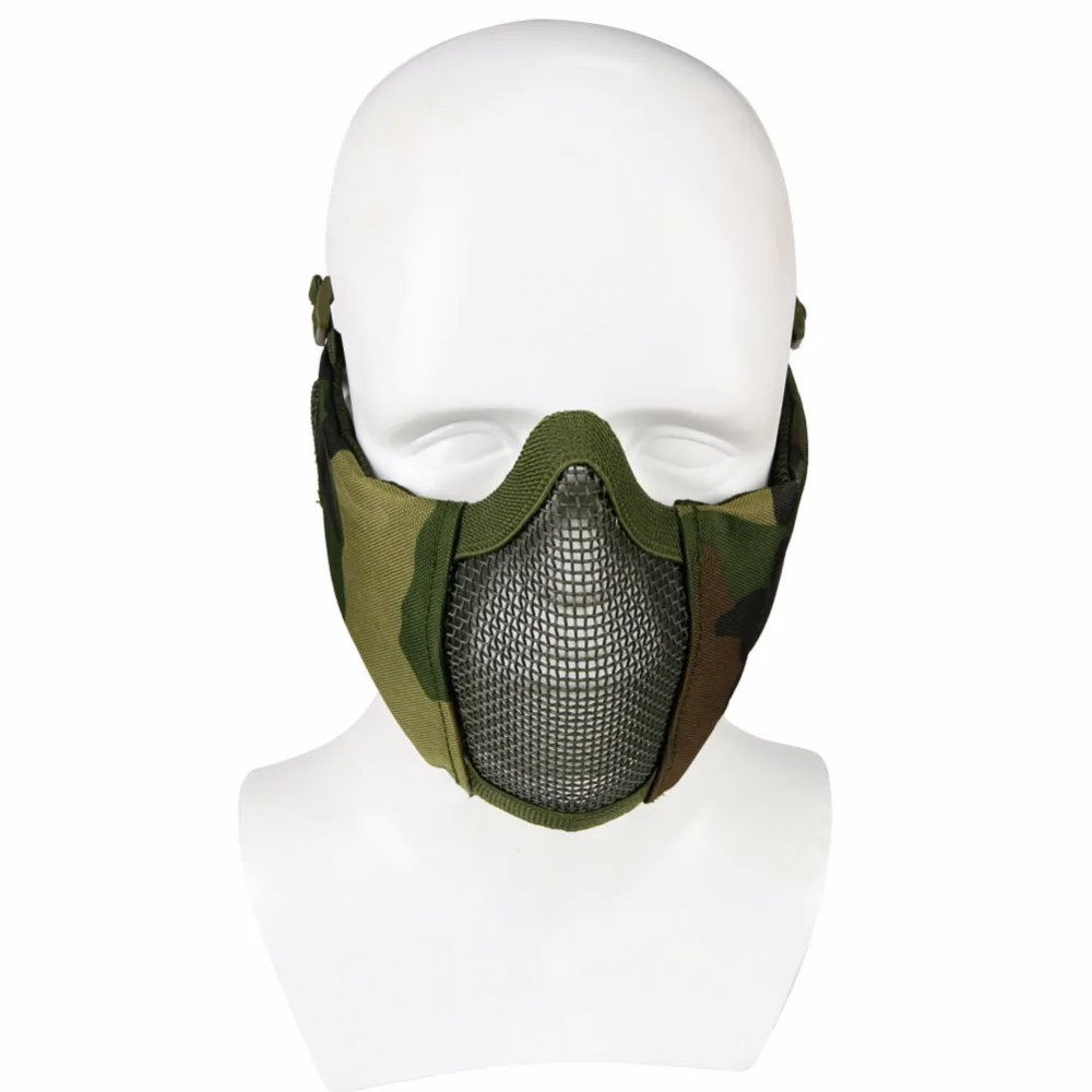 Горячее новое поступление, полунижняя маска для лица, Металлическая стальная защитная сетка для ушей, Охотничья тактическая защитная маска для страйкбола Cs, Вечерние Маски для Хэллоуина