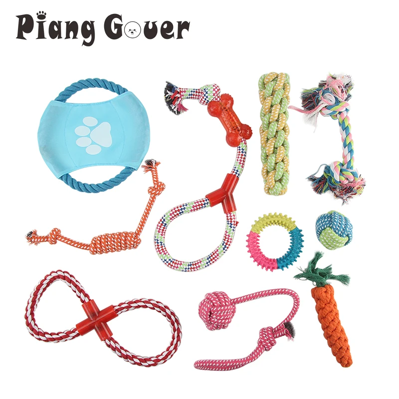 10pcs/Lot Pet Toy Rope Dog Toys Chew Interactive Tooth Cleaning Dogs
