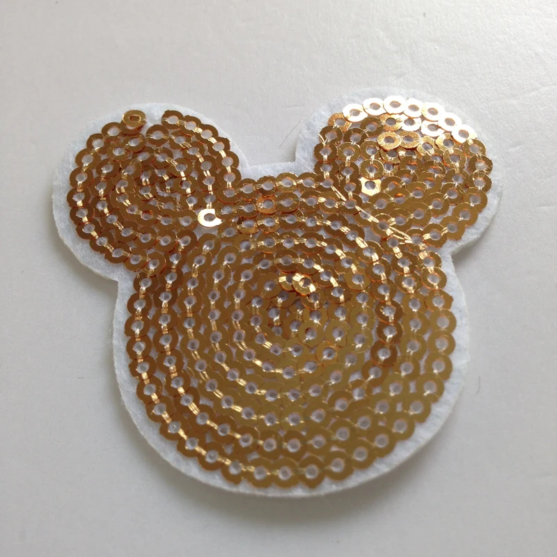 

20pcs Iron On parches bordados Mickey Kids Garment Badge Glitter Patches Sequin Patch For Cloth Appliques Embroidered Patchwork