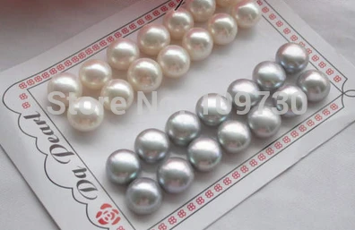 

ry00366 wholesale 14pair 11-12mm gray pink Freshwater cultured pearl earring 925sil