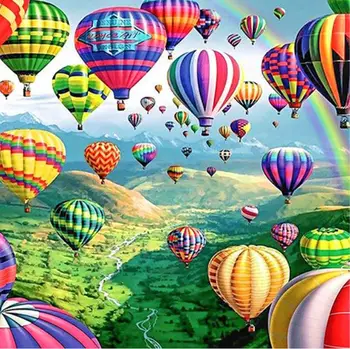 

DIY Diamond Painting Hot Air balloon Scenery Cross Stitch Needlework Boat Diamond Embroidery Home Decoration Diamond NEW Arried