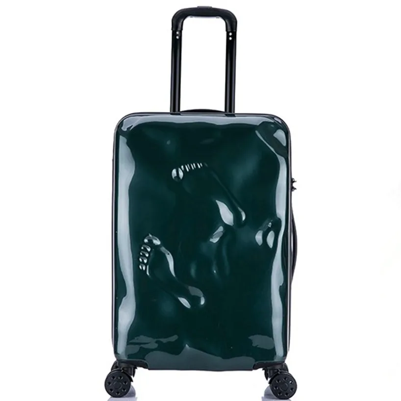 

20"24" Inch Drawbars luggage PC TSA Scratch resistant Footprints travel trolley case rolling luggage bags suitcase with wheels