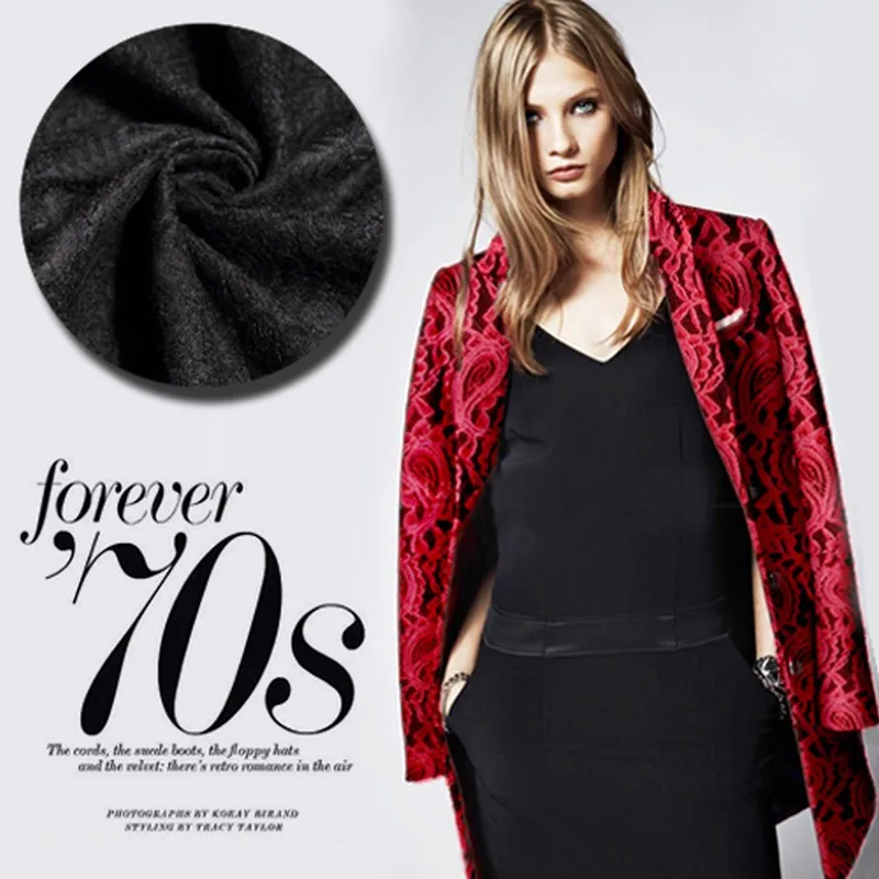

Free shipping! Luxury cashmere wool composite lace fabric wholesale high quality wool fabrics