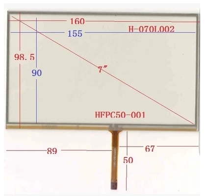 

7-дюймовый сенсорный экран 160*98 мм 160*99 Узкий край GPS экран H-070L002