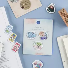 Мультяшная Минималистичная магнитная закладка с ручной росписью, базовая Геометрическая серия, бронзовая литературная Ретро металлическая подарочная папка для книг, 3 штуки