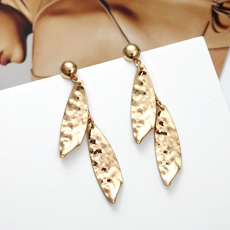 

Golden Silver Color Drop Earrings For Women European America Design Fashion Statement Dangling Earrings Gift Wholesale Jewelry