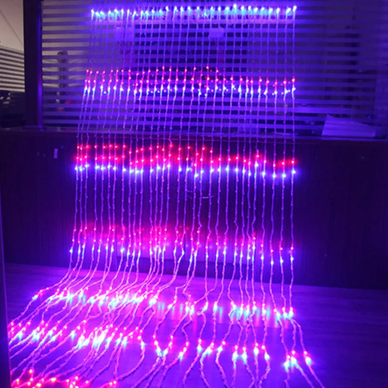 

3X3M 320 LED Waterfall Snowfall Curtain Icicle LED String Light Meteor Shower Rain Effect String Light Christmas Wedding Light