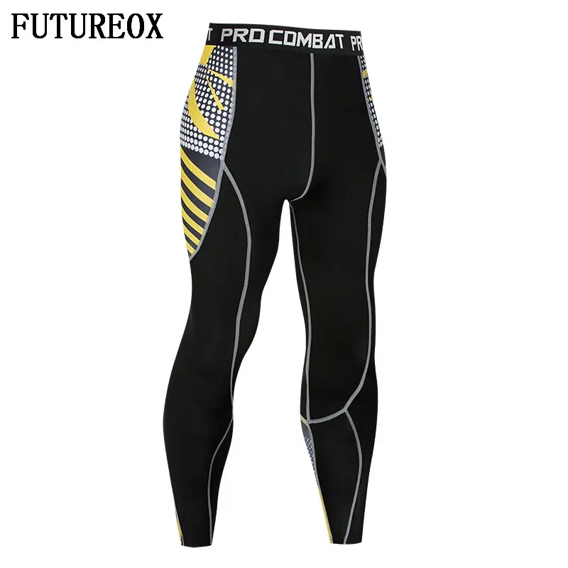 

2018 new fashion men's fitness compression pants 3D printing fast dry tight leggings tights fitness MMA pants stitching Tousers