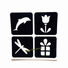 1 шт., 4 стиля, дельфин, стрекоза, цветок, хна, трафарет для татуировки, водонепроницаемый, Аэрограф, рисунок, шаблон для татуировки, инструменты для женщин, советы для макияжа