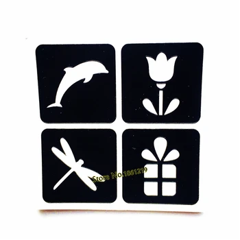 

1PC 4 Style Dolphin Dragonfly Flower Henna Tattoo Stencil Waterproof Airbrush Painting Tattoo Template Tools Women Makeup Tips