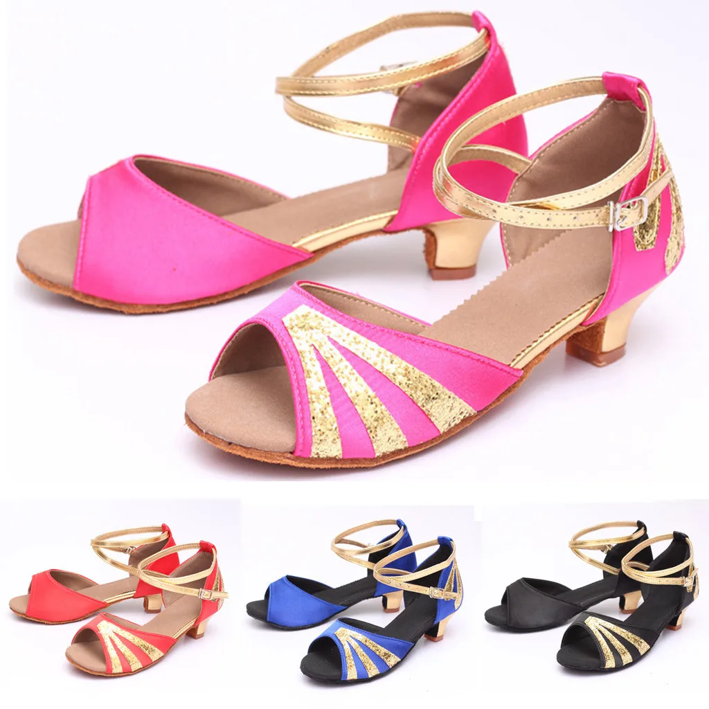 

YOUYEDIAN Fashion shoes woman heels spring Women Dancng Rumba Waltz Ballroom Latin Danc Low-Heeled Sandals Shoes sepatu wa#G25