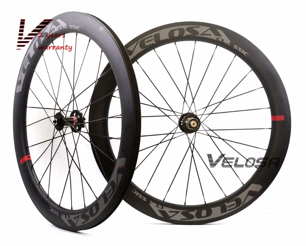 Velosa Disc 60 Road Disc Brake carbon wheelset, 60mm clincher/tubular ,700C road bike wheel,cyclocross wheel