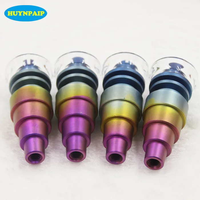 

Rainbow 6 in 1 Dome less Titanium Nail Titanium GR2 Nails joint 10mm 14mm and 18mm for Glass water pipe H