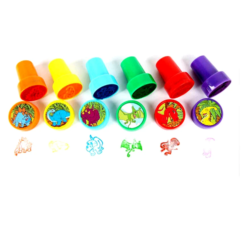 

6pcs Toy Dinosaur Pattern Self-Inking Stamp Kids Cartoon Stamp Children Custom Plastic Rubber Self Inking Stampers Toys