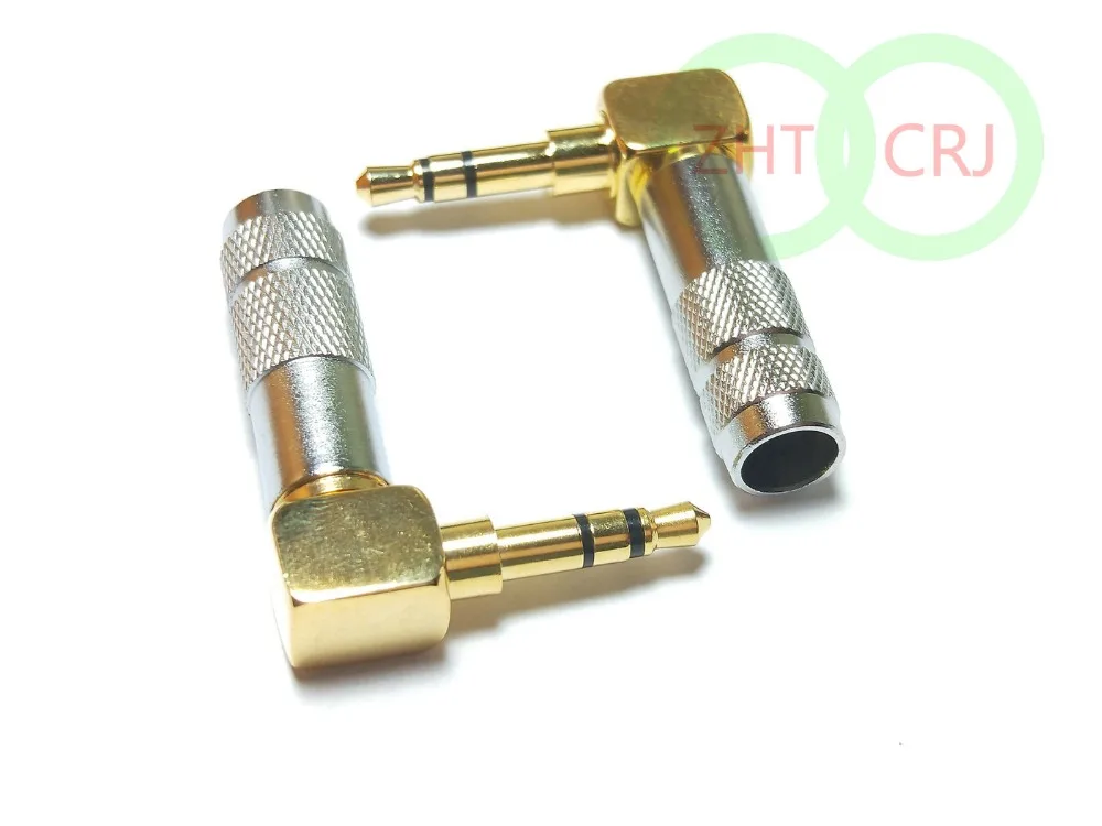 

50pcs 3.5mm Stereo 3 Pole Male Plug 90 degree Audio Connector adapter solder
