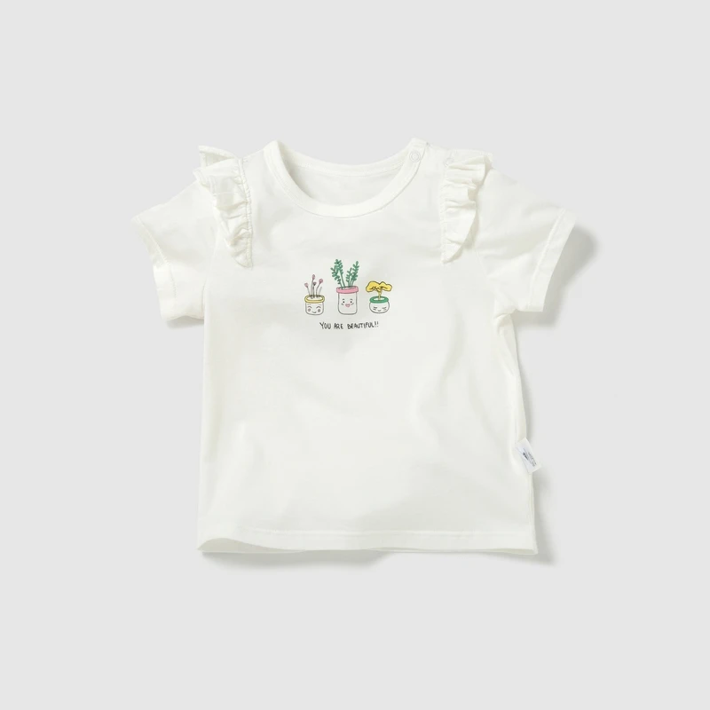 Новинка года; футболка с короткими рукавами для девочек; летняя детская одежда; футболка с круглым вырезом для малышей - Цвет: Ben Bai