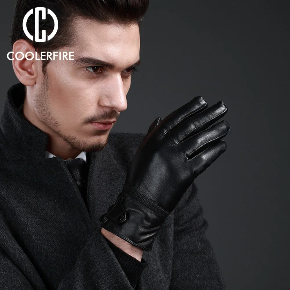 New Designer Gloves For Men High Quality Genuine Leather sheepskin Mittens Warm Winter Men's Gloves Black Male Glove ST027 New Designer Gloves For Men High Quality Genuine Leather sheepskin Mittens Warm Winter Men's Gloves Black Male Glove ST027