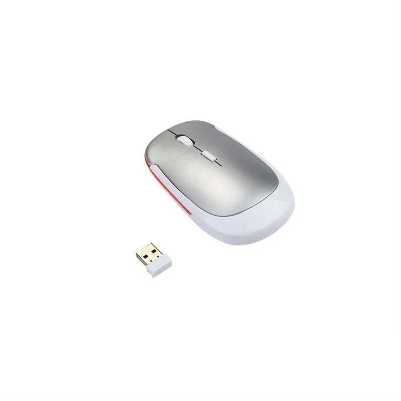Тонкий 2,4 ГГц беспроводной мышь usb-ресивер беспроводной мыши 2,0 приемник ноутбука Прямая индийская цена - Цвет: Белый