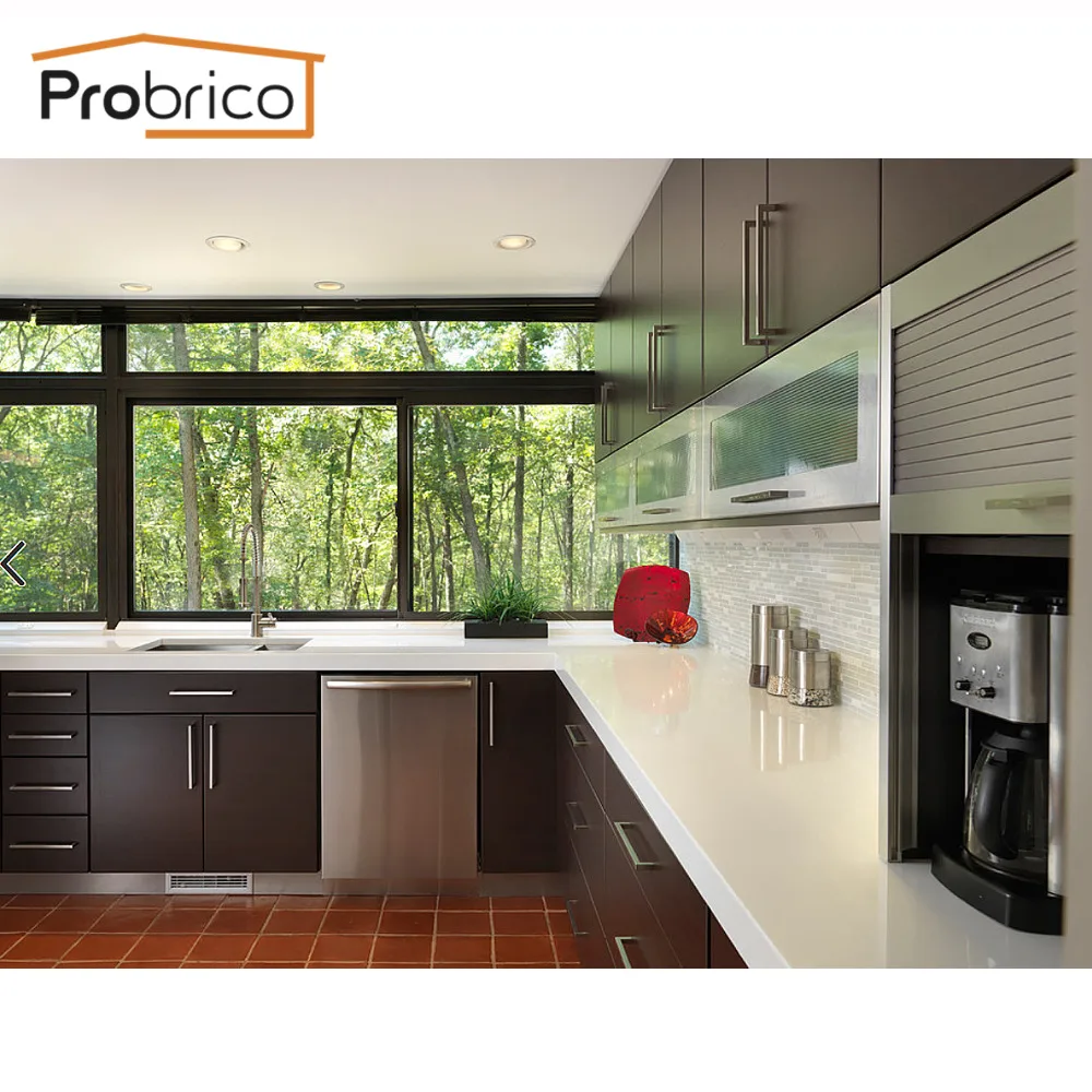 Probrico 5 قطع الفولاذ المقاوم للصدأ بار مربع مجلس الوزراء التأثيرات مقابض باب نحى النيكل المطبخ خزانة دولاب درج التأثيرات JS10