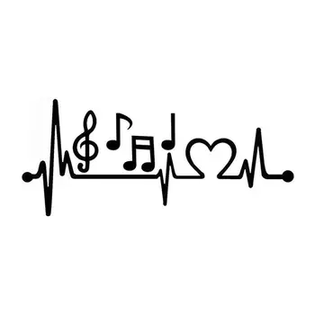 

Musical Note Electrocardiogram Heartbeat Car Styling Window Laptop Sticker Decal PET Reflective Material