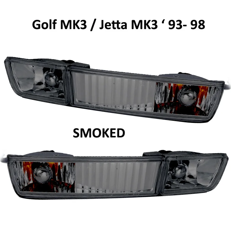 VW Golf Jetta 3 MK3 III Clear Black CABRIO Euro Front Bumper Turn