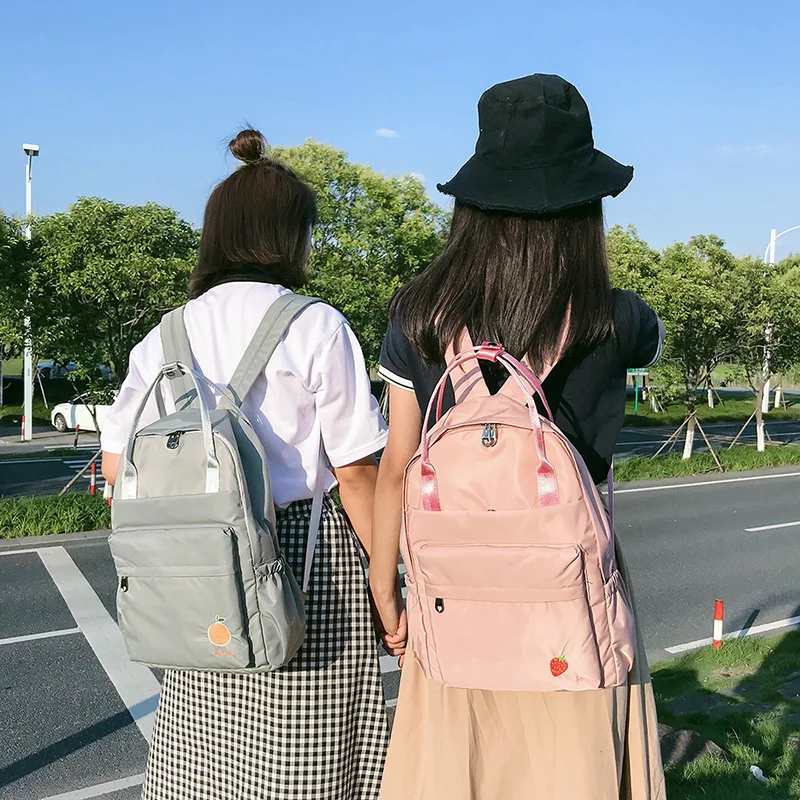 Menghuo 2018 New Preppy Style Fashion Embroidery Ladies Backpack Nylon High Quality Women School Shoulder Bag for Girls YouthIMG_0746