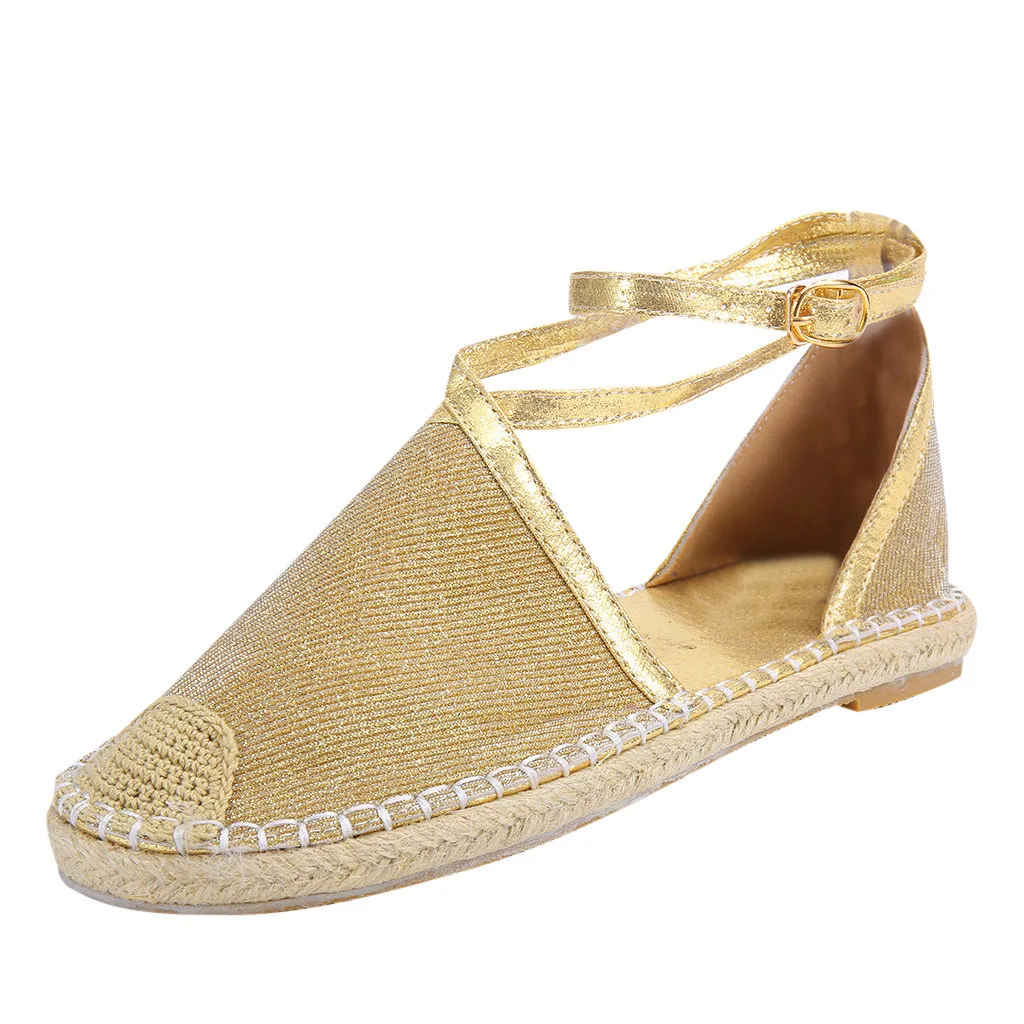 Сандалии SAGACE женские с круглым носком соломенные туфли на плоской подошве