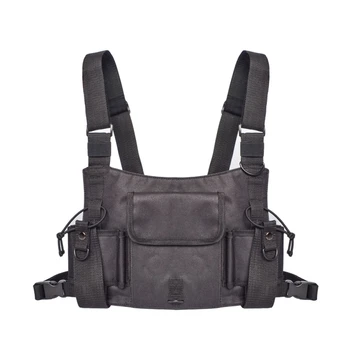 

Walkie talkie Radio Harness chest Front Pack Pouch Holster Vest Rig Carry bag