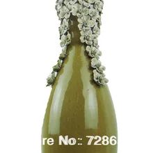 Зрелища абрикос Керамика и фарфоровая ваза с ручной ущипнул цветок и стеклянная поверхность для украшения комнаты