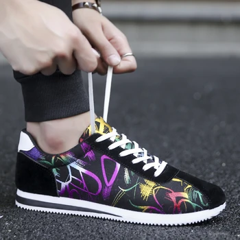

Men Shoes Spring Autumn Casual Leather Flat Shoes Lace-up Low Top White Male Sneakers tenis masculino adulto Shoes