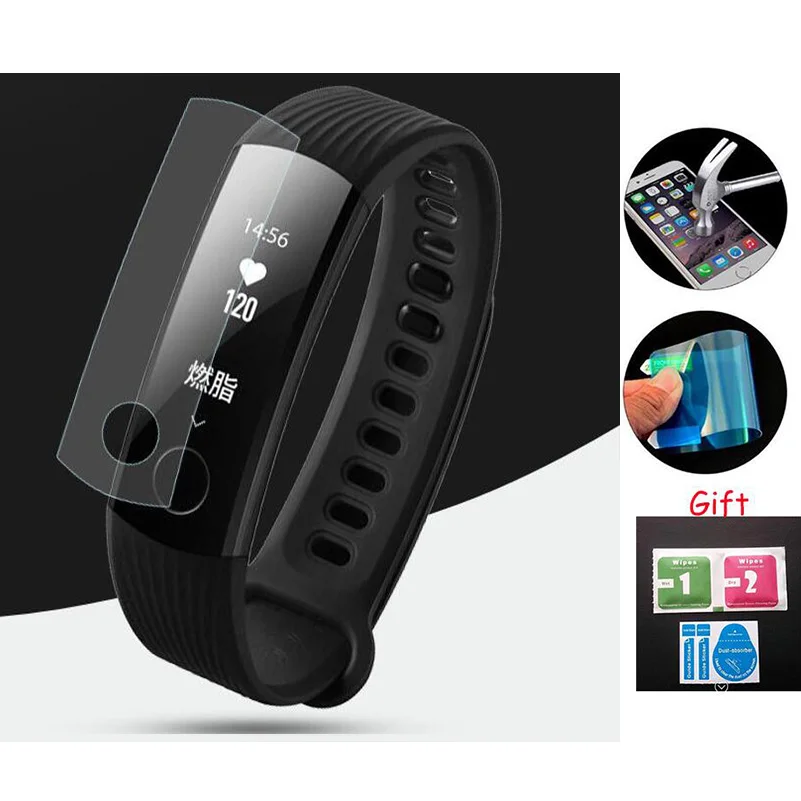 

3X For Huawei honor Band 3 Premium Glass Screen Protector Smart Wristband Soft Nano Explosion proof Protect Film Guard