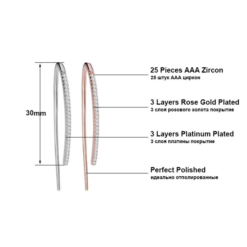 Effie queen, опт, милые Висячие Серьги серебряного цвета с кристаллами, трендовая линия, серьги с микро цирконием, проложенные ювелирные изделия DE121
