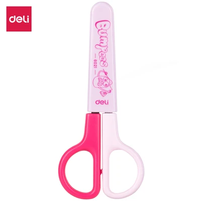 DELI школьные ножницы E6021 ножницы с рукавом 121 мм милые ручные ножницы бумага для детей и студентов канцелярские товары 2 цвета - Цвет: Розовый