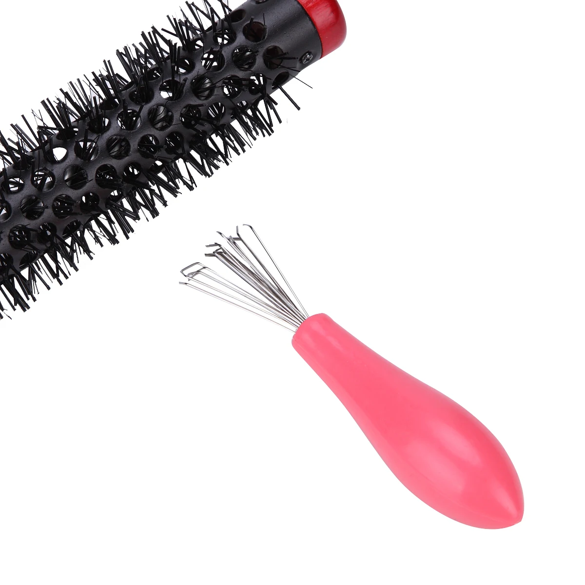 Профессиональная щетка для чистки волос с пластиковой ручкой, встроенный чистящий гребень для удаления пыли, инструмент для удаления волос, аксессуары для укладки
