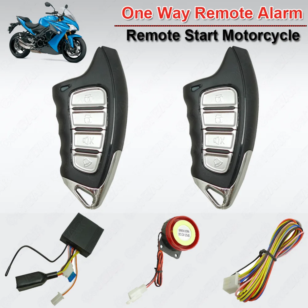 

Waterproof 1 One Way Motorcycle Moto Alarm Remote Engine Start Off Arm Disarm Silent Arm ACC Trigger Anti-hijacking