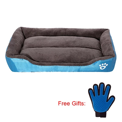 Кровать для питомца собаки согревающий дом для собаки мягкий материал гнездо для питомца собаки осень и зима теплое гнездо питомник для кошки щенка с бесплатным подарком перчатки - Цвет: blue
