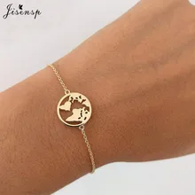 Jisensp, звено цепи, карта мира, браслеты и браслеты для женщин, глобус, браслет, шарм, для путешествий, ювелирное изделие, подарок, Wanderlust, земля, браслеты