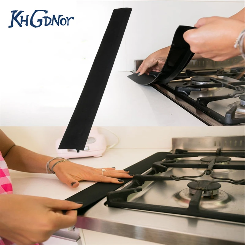 

KHGDNOR Silicone Stove Counter Gap Cover Flexible Silicone Gap Covers Kitchen Gas Slit Filler Heat Resistant Mat