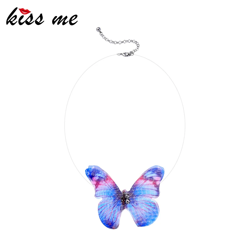 

KISS ME Simple Women Necklace 2019 Newest Thin Chain Butterfly Short Choker Necklace Fashion Bijoux