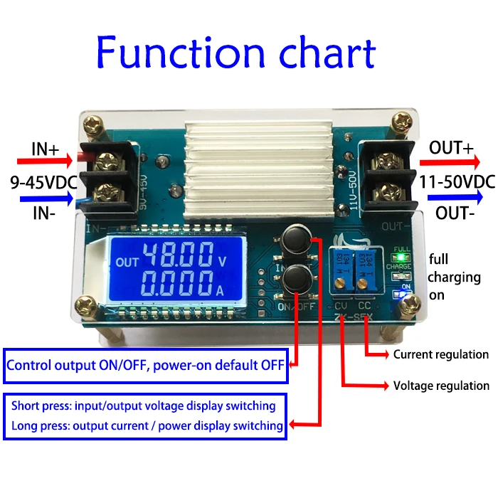 DC-DC повышающий преобразователь CC модуль CV 9-45V 3,3 v 5v 12v 24v 5A Регулируемый Напряжение Регулируемый источник питания цифровой ЖК-вольтметр