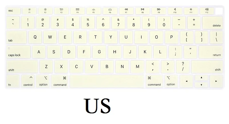 EU US for Macbook Air 13 Keyboard Cover 2018 Silicon A1932 English for Macbook Air 13 2018 A1932 Keyboard Film Skin              (6)