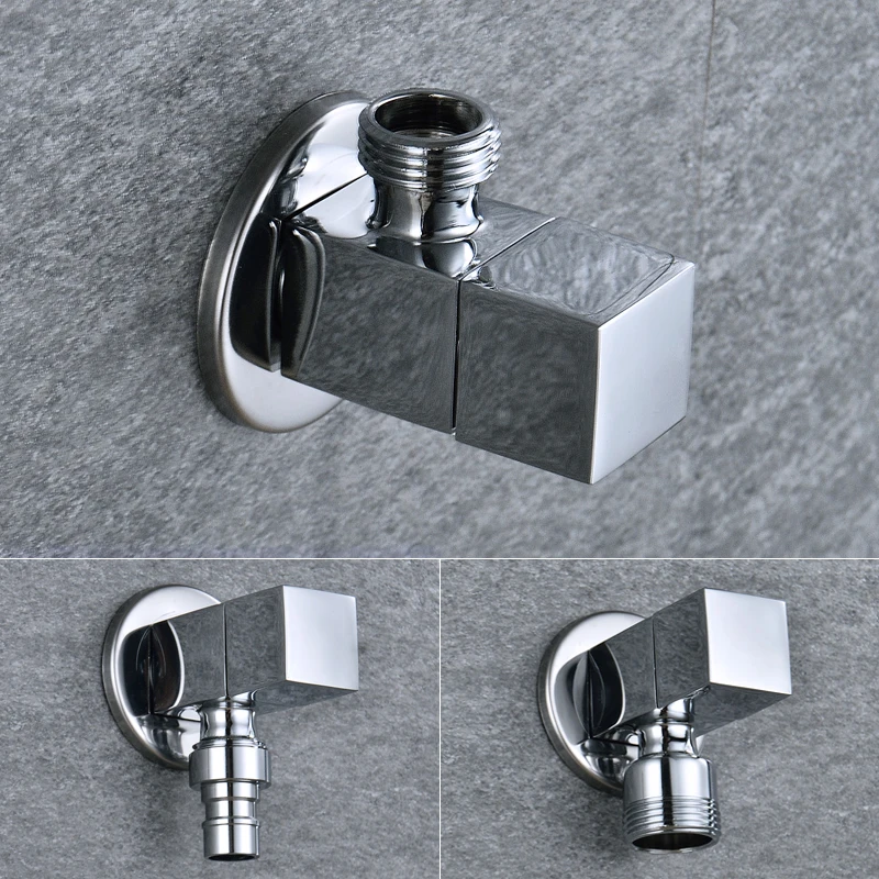 

High Quailty Square Angle Valve Shut Off Water Stop Valve For Faucet and Toile Wall Mounted G1/2 Inlet and Outlet Chrome Plated