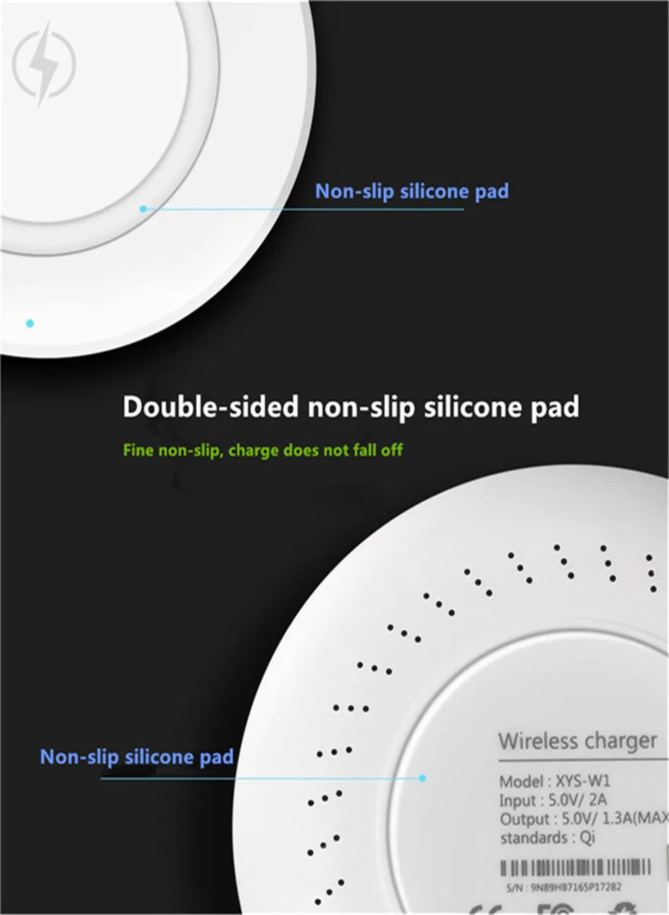 !ACCEZZ 5W QI Wireless Charger Pad For Samsung S8 S7 S9 Plus Note8 LED Cooling Vent Charger For iPhone X 10 8 Plus Charging Pad (8)
