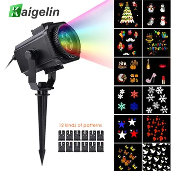 

12 Film Cards Star Projector Christmas Lights Outdoor Laser Fairy Light Projection Snow Projector New Year Decoration For Home