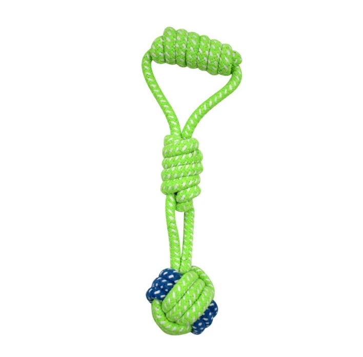 Хлопковая игрушка из веревки для собак узел щенка жевательные игрушки для чистки зубов мяч для домашних животных для маленьких средних больших собак - Цвет: 6